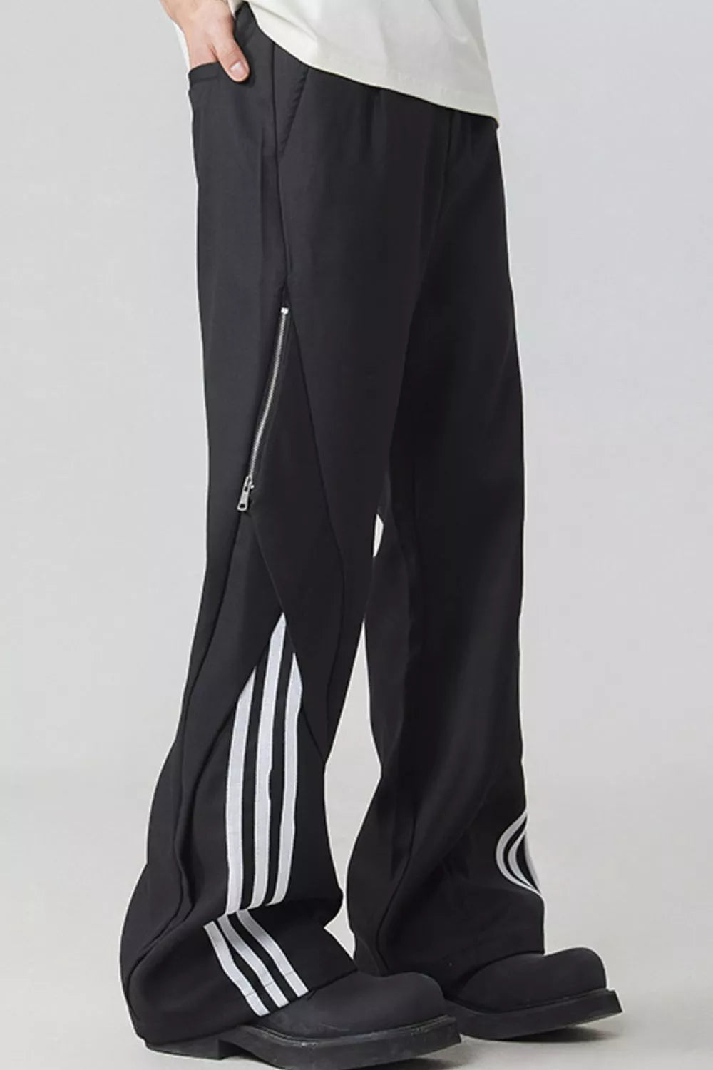 Men's Plus Size Side Stripe Wide Leg Pants