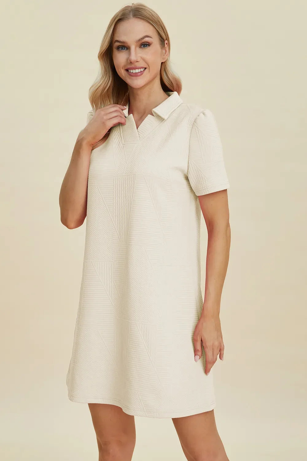 Texture Short Sleeve Dress