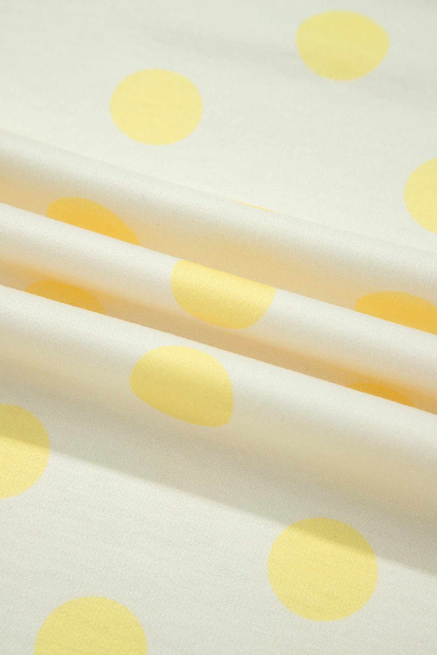 Yellow Color Block Patchwork Polka Dot Wide Leg Pant Set
