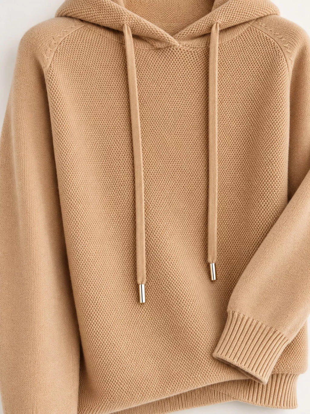 Drawstring Long Sleeve Hooded Knit Sweater