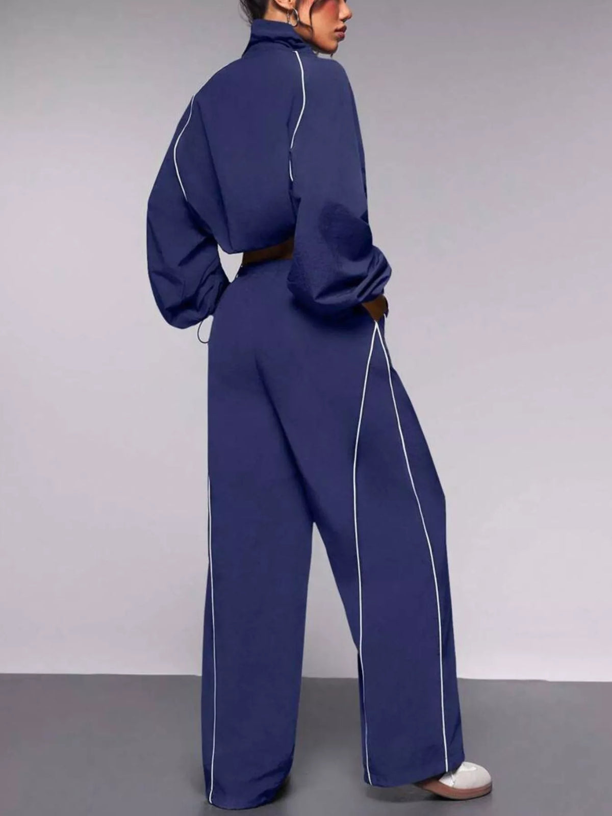 Crop Jacket and Wide-Leg Pants Set