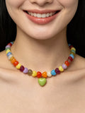 Colorful Heart Bead Necklace