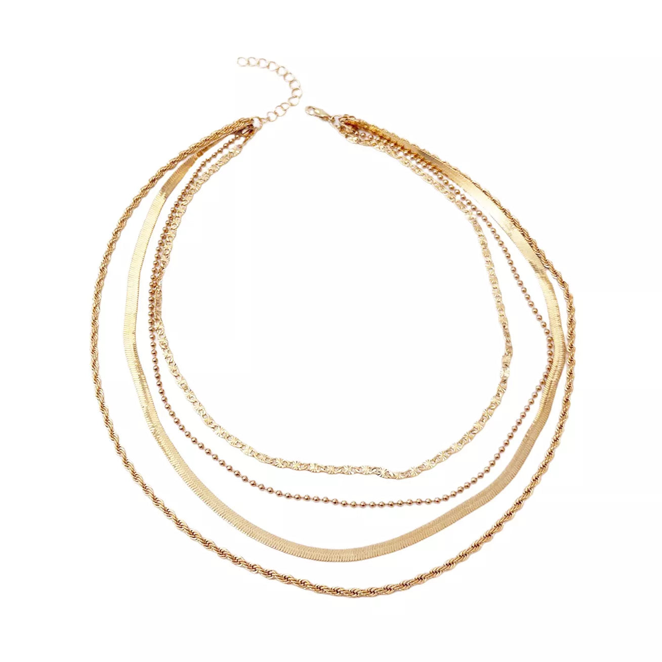 Layered 18K Gold-Plated Chain Necklace