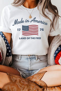 White American Flag Retro Inspired Graphic Tee