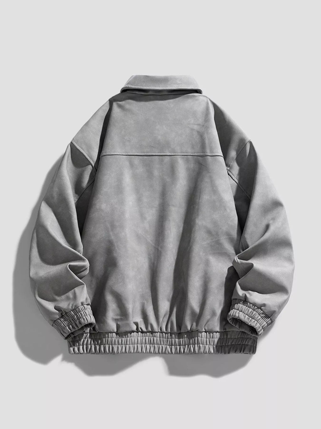 Men's Plus Size Zip-Up Collared Neck Jacket
