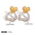 18K gold geometric inlaid gemstone design classic fashion earring ring set