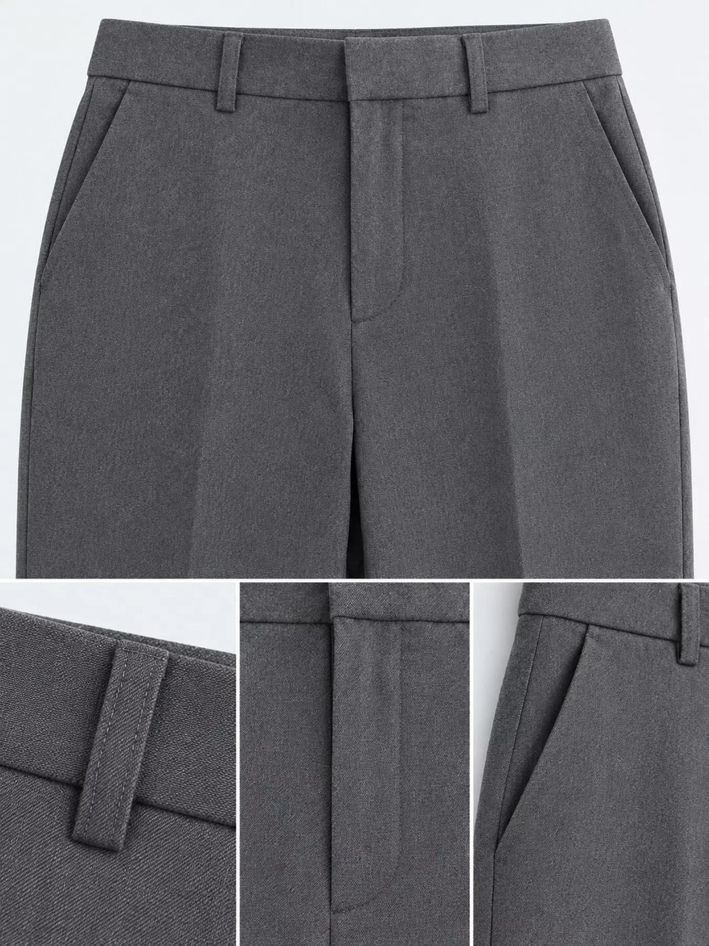 High-Waisted Straight Slim-Fit Pants
