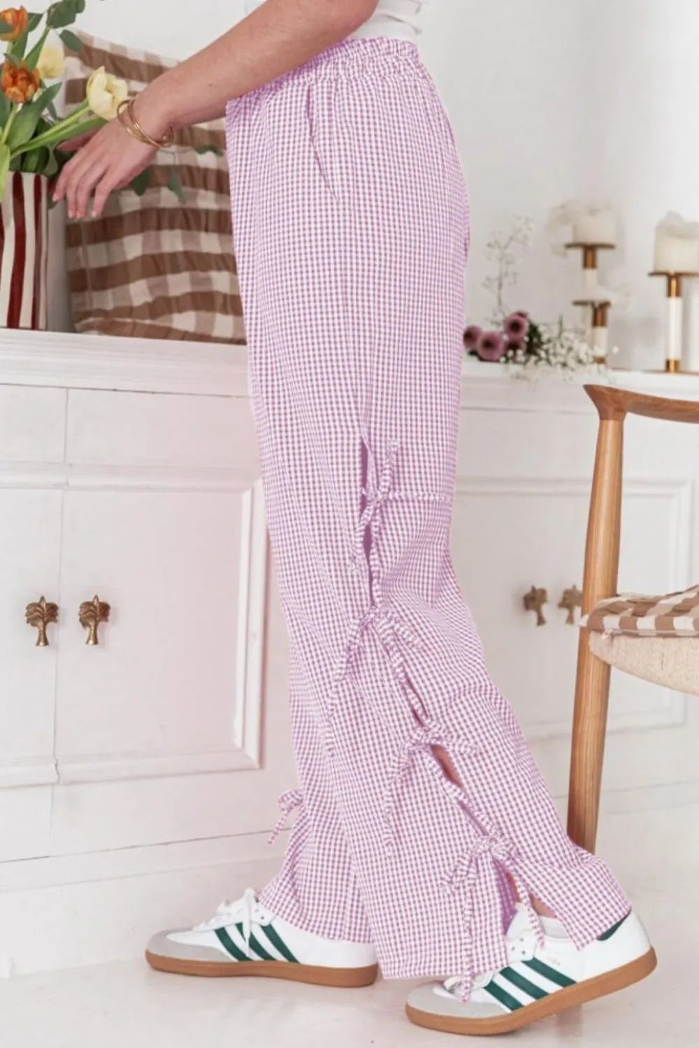Side Tied Pants with Pockets