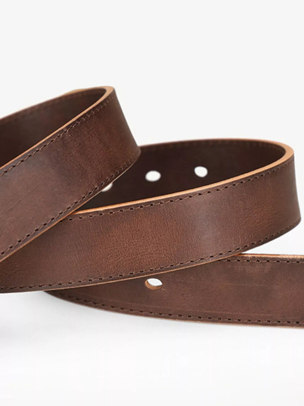 Classic Leather Belt with Golden Buckle