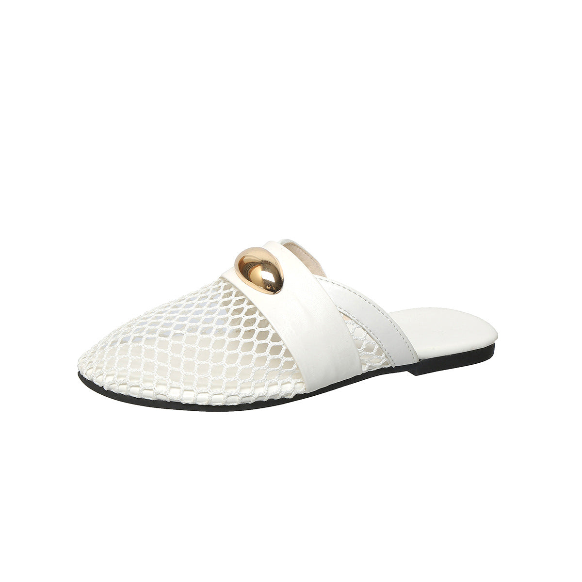 Mesh Round Toe Flats Sandals