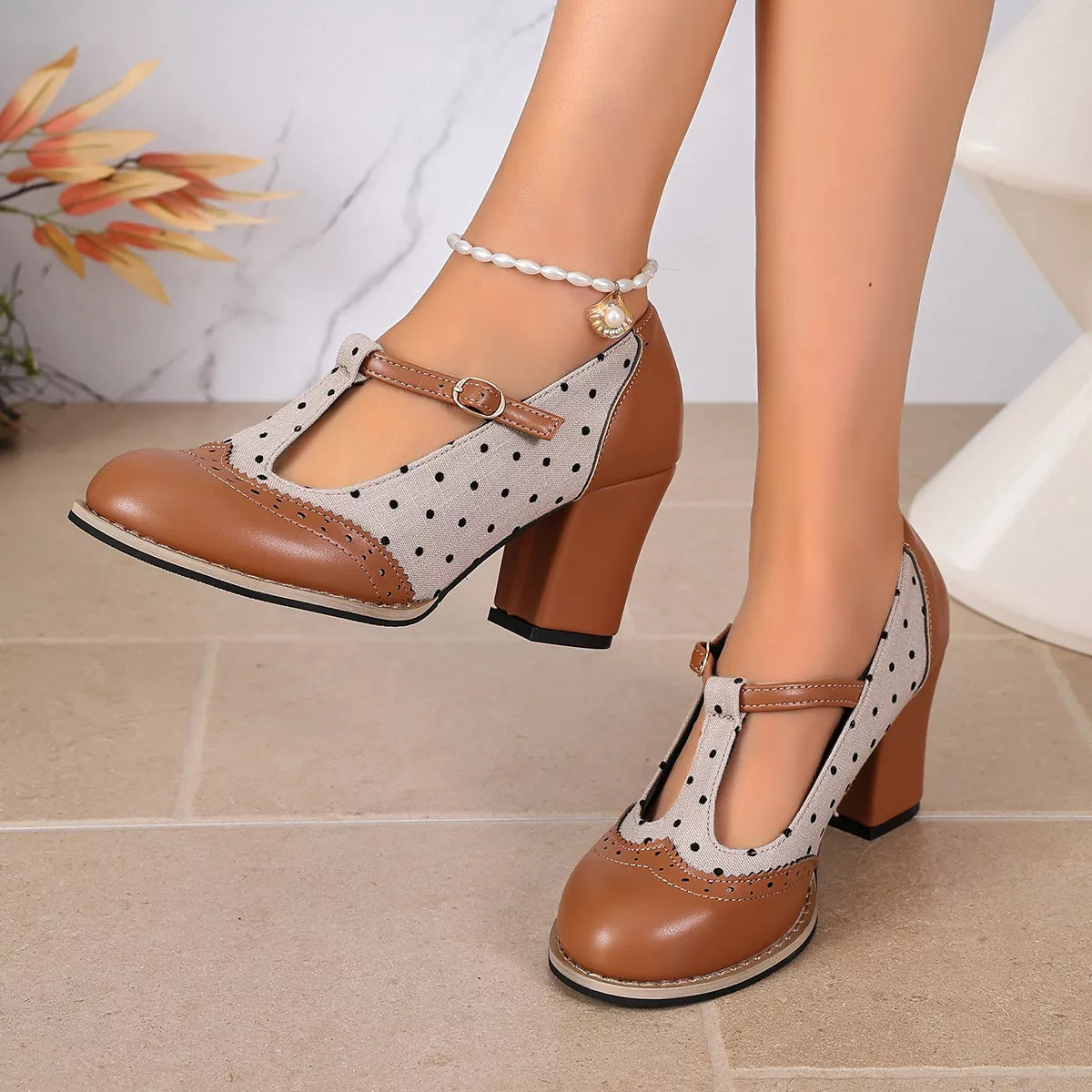 Point Toe Block Heels Pumps