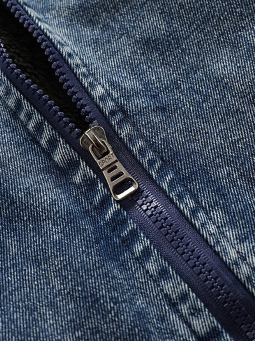 Men's Plus Size Zip Up Hooded Denim Jacket