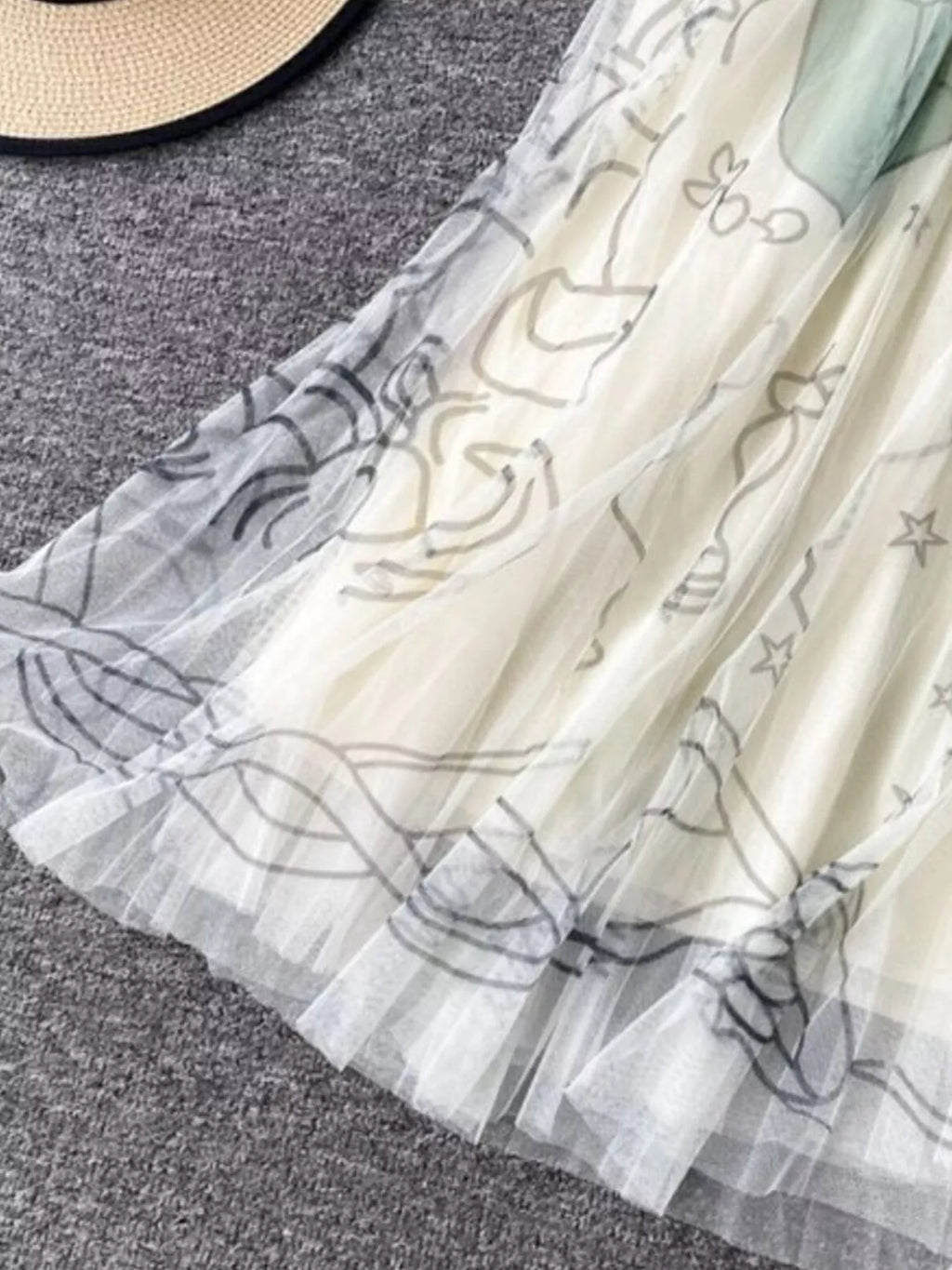 Printed Tulle Skirt