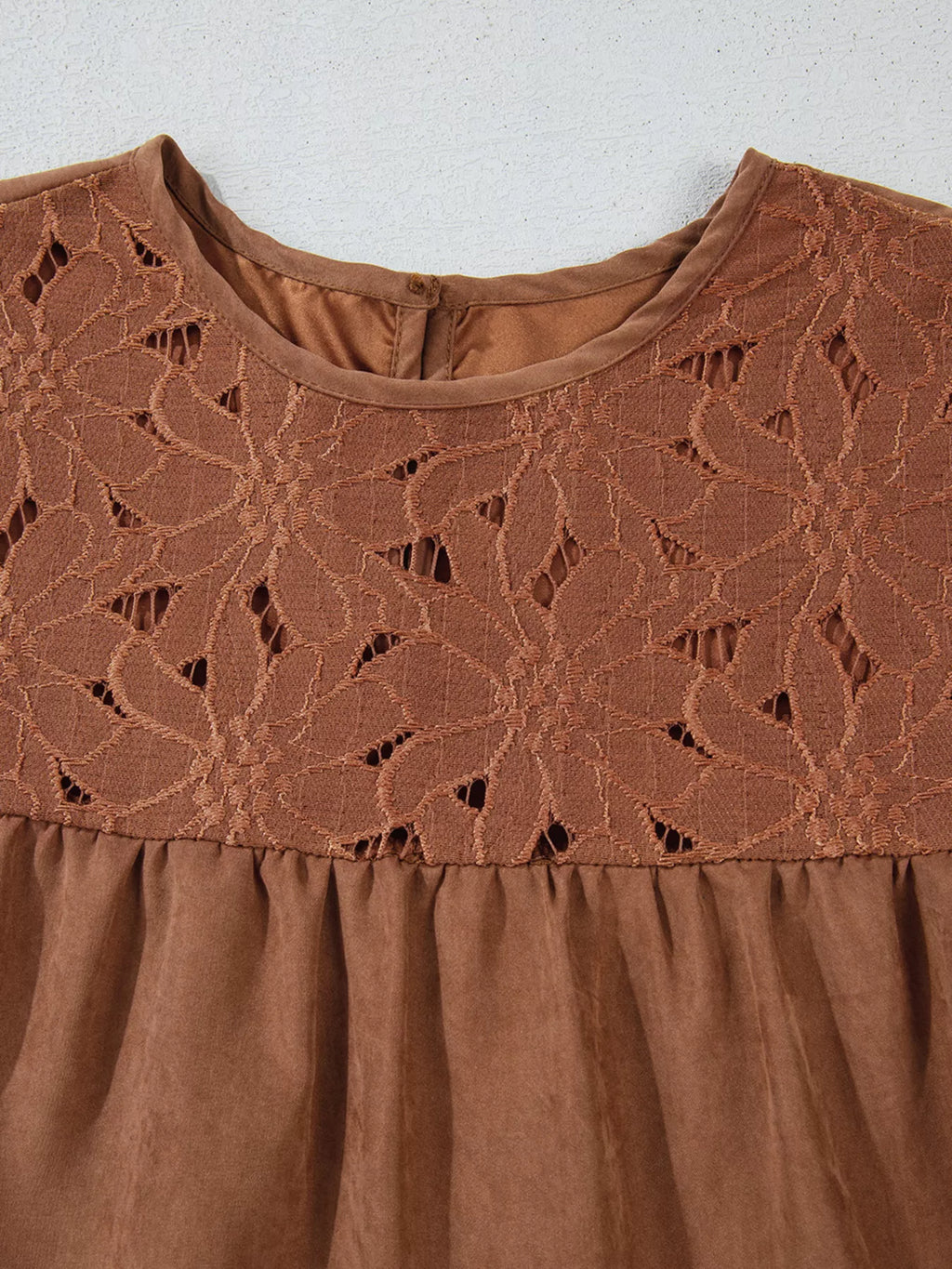 Floral Lace Crochet Tiered Ruffled Mini Dress