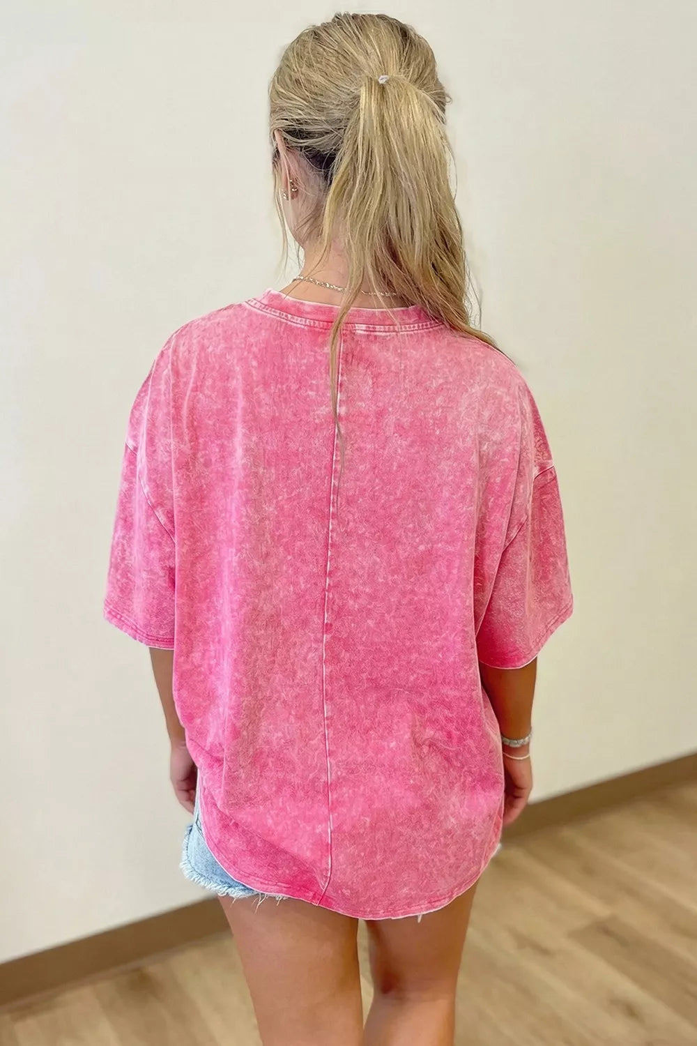 Solid Color Cotton Mineral Washed Oversize Tee