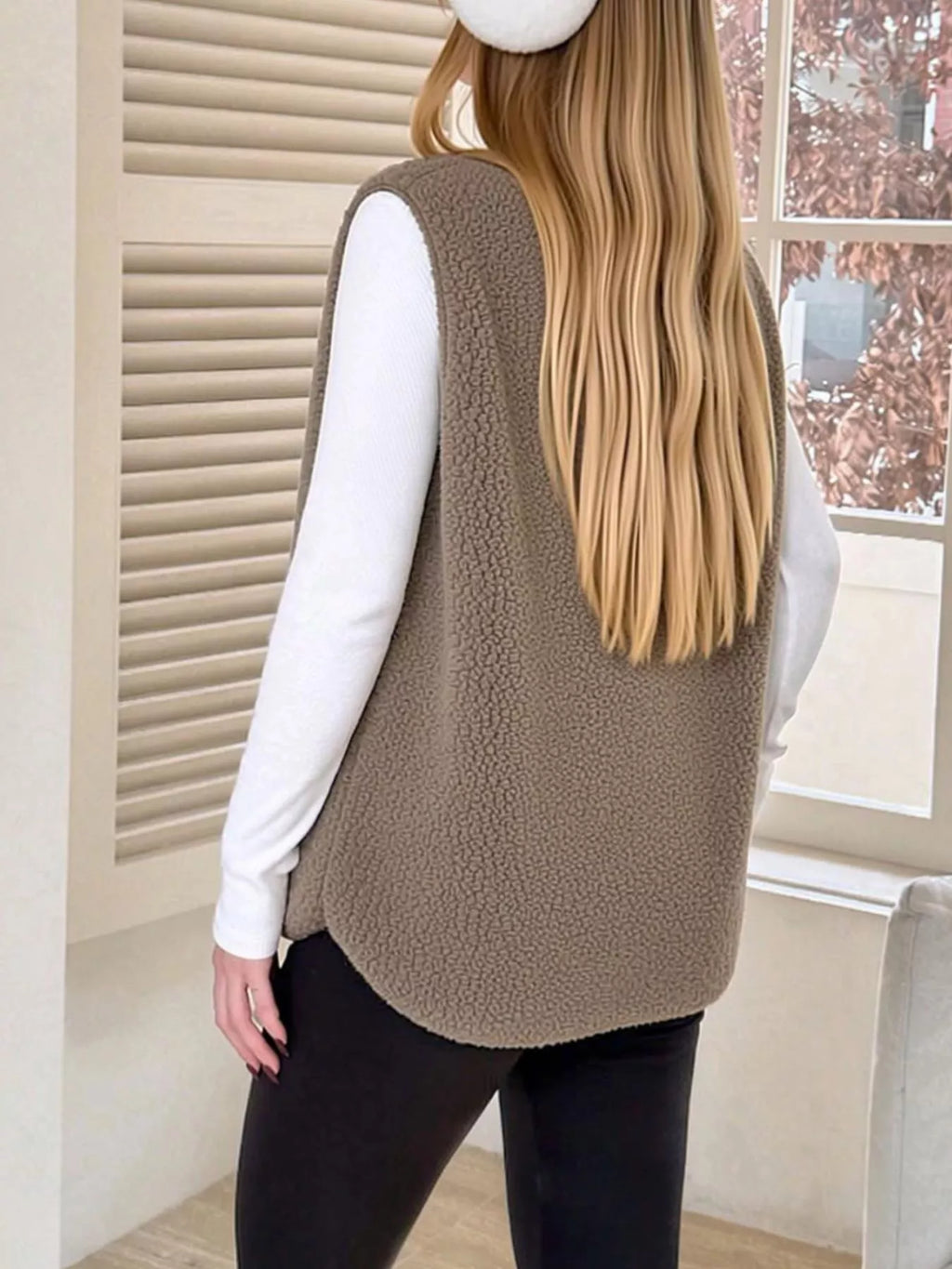 Sherpa Sleeveless Vest Coat