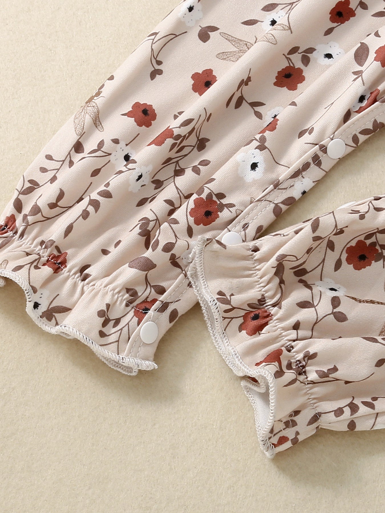 Children's Floral Print Smocked Jumpsuit