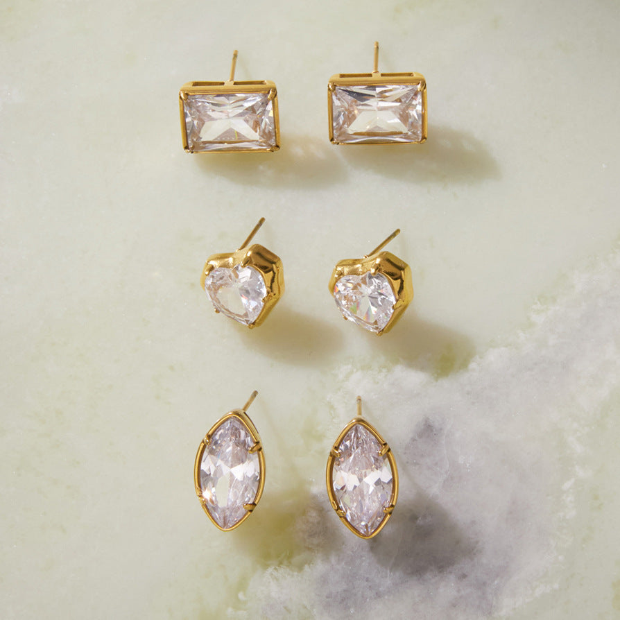 Fancy Cut Zircon Stud Earrings Collection