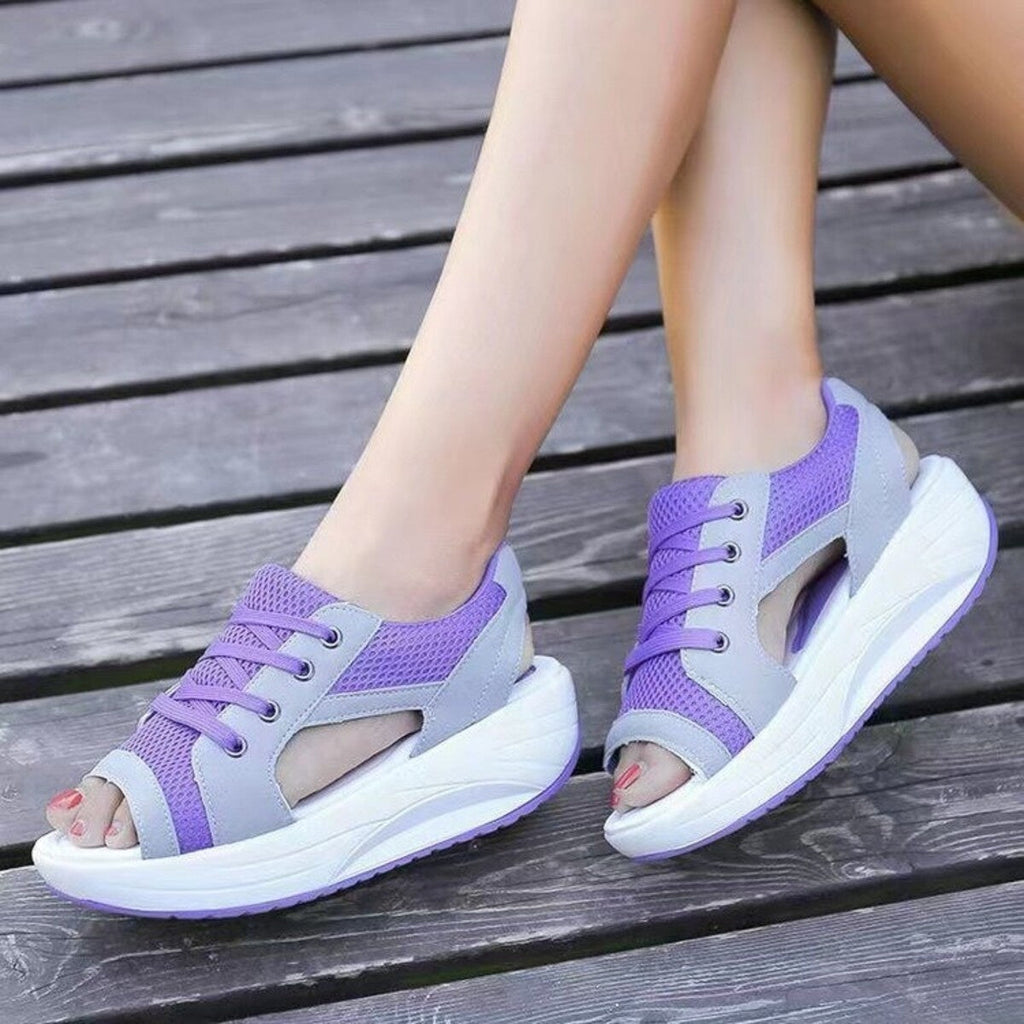 Lace Up Wedge Sandals