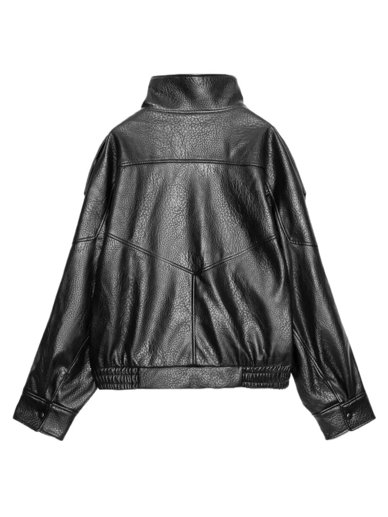 Asymmetrical Faux Leather Moto Jacket