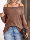 Cold Shoulder Long Sleeve T-Shirt