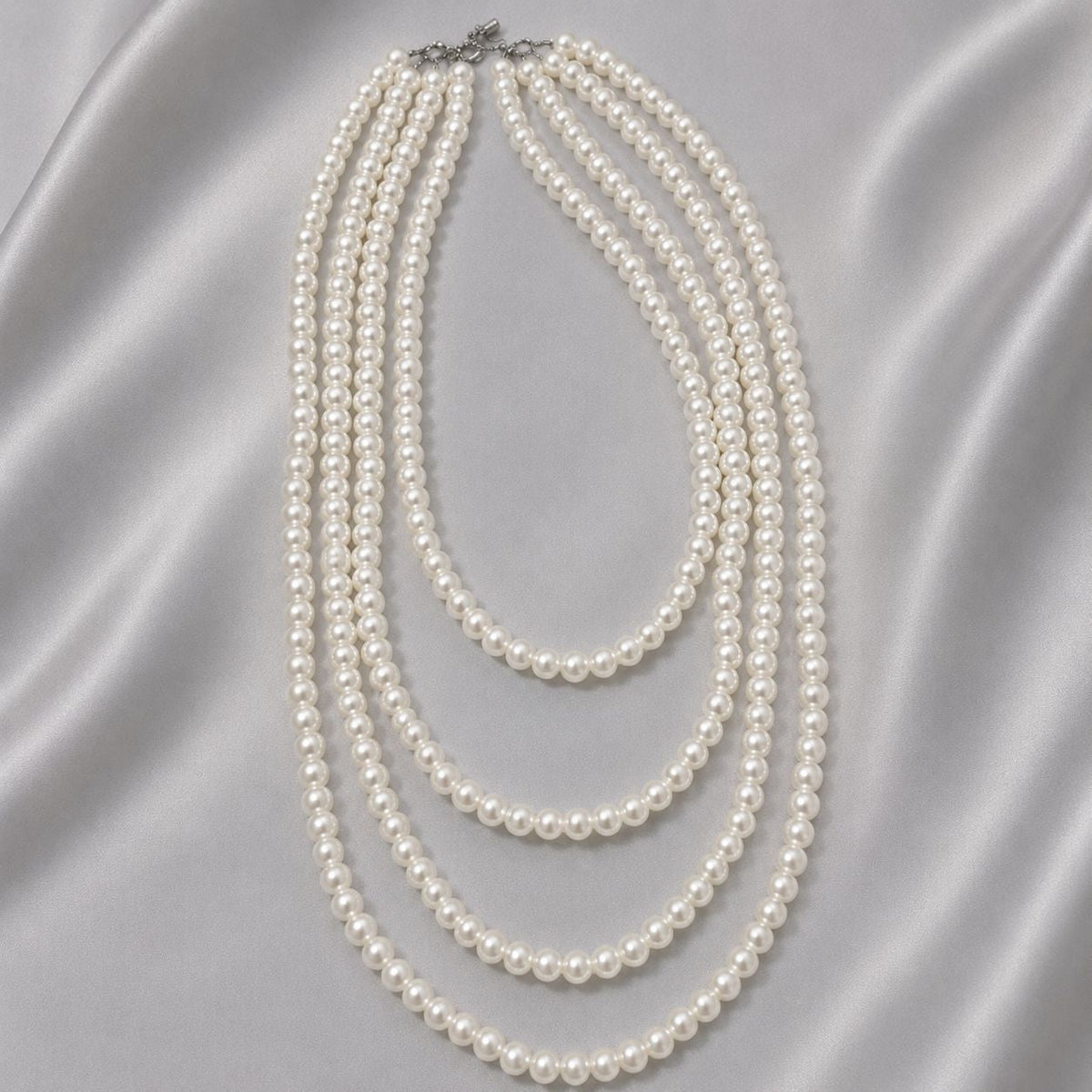 Three Or Four Multi-layer Glass Pearl Necklace Elegant Fashion Sweater Chain Dress Cheongsam Neck Chain Opera Clothing Accessories
