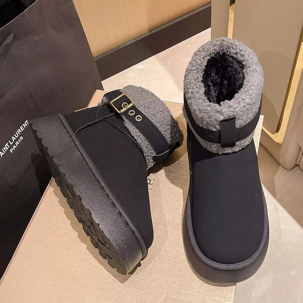 Cozy Plush-Lined Winter Ankle Boots
