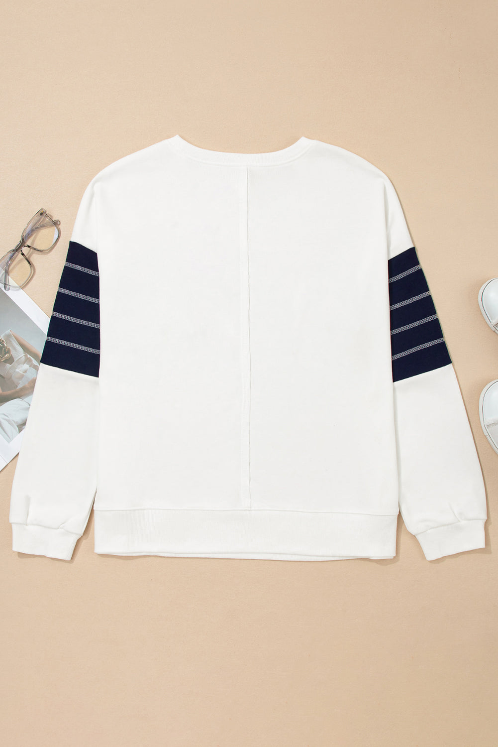 Colorblock Reverse Seam Patch Pocket Drop Shoulder Sweatshirt