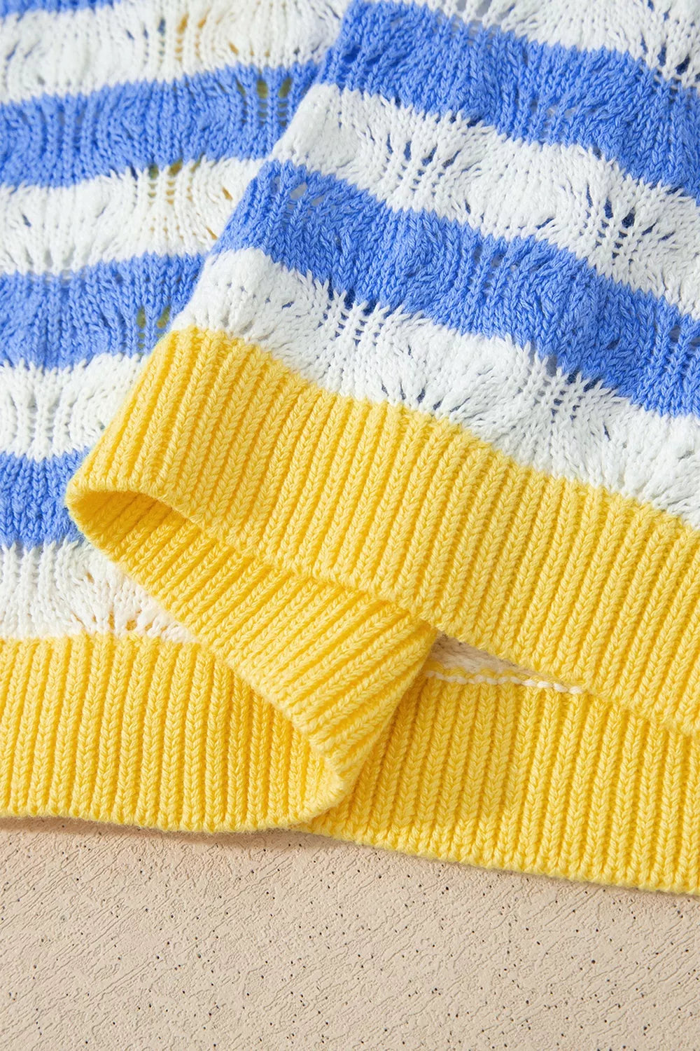 Striped Knit Button Up Cardigan