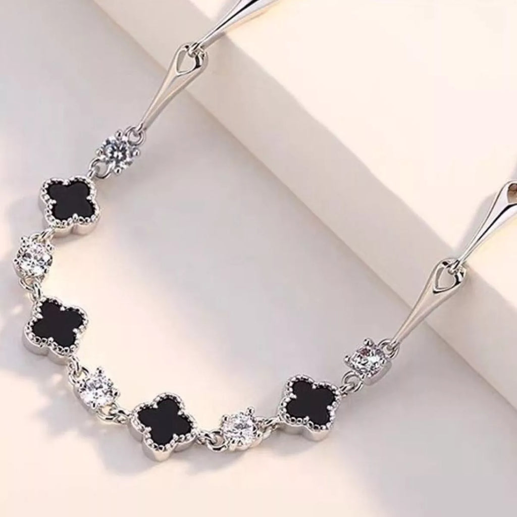925 Sterling Silver Clover Charm Bracelet