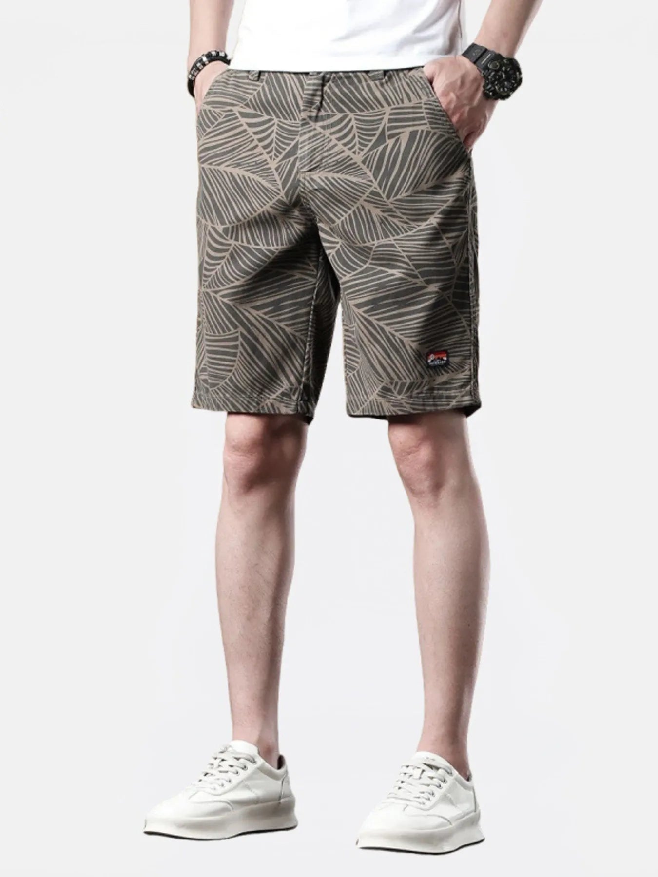 Men's Printed Wide-Leg Shorts