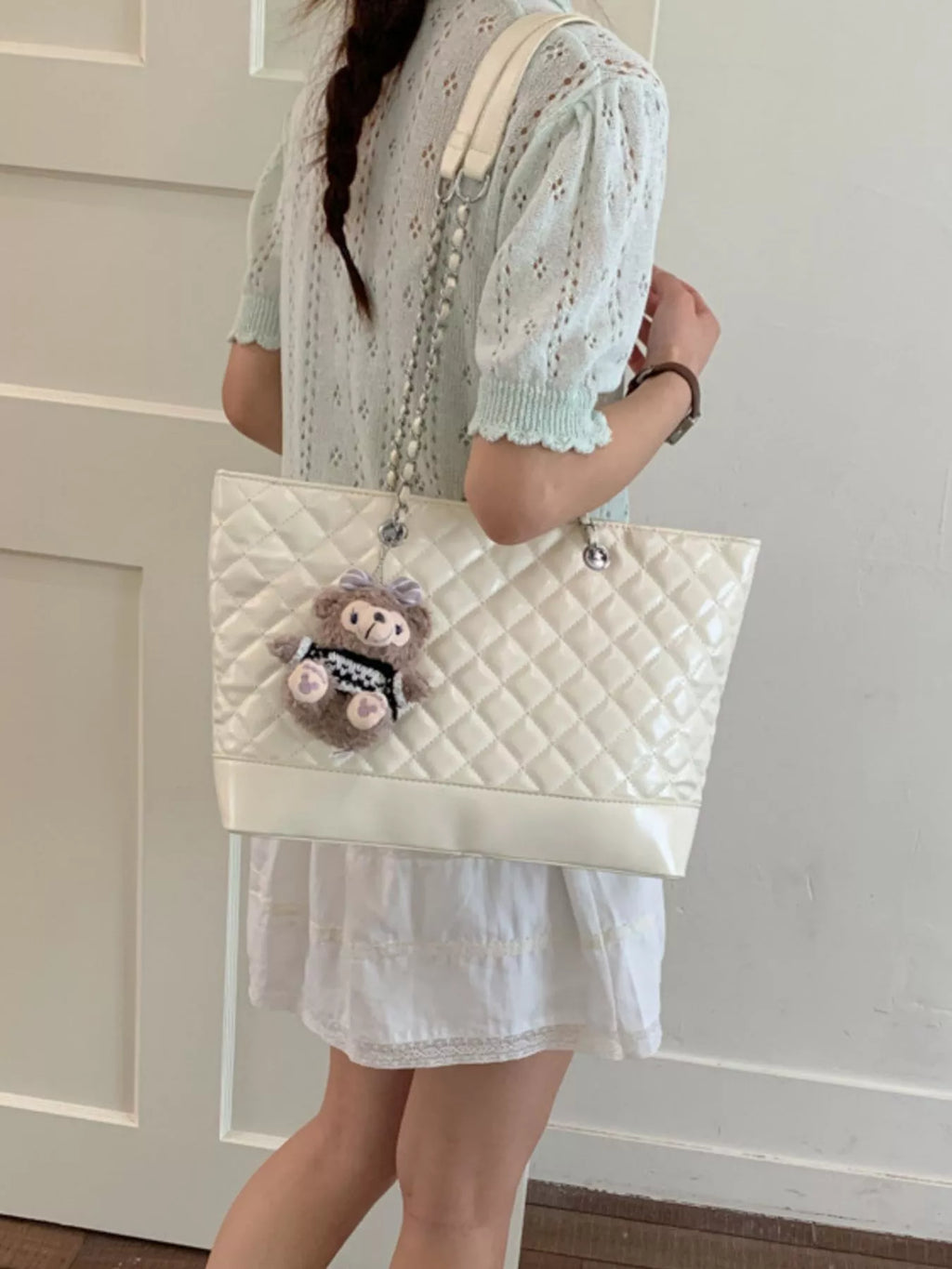 Quilted PU Leather Shoulder Bag