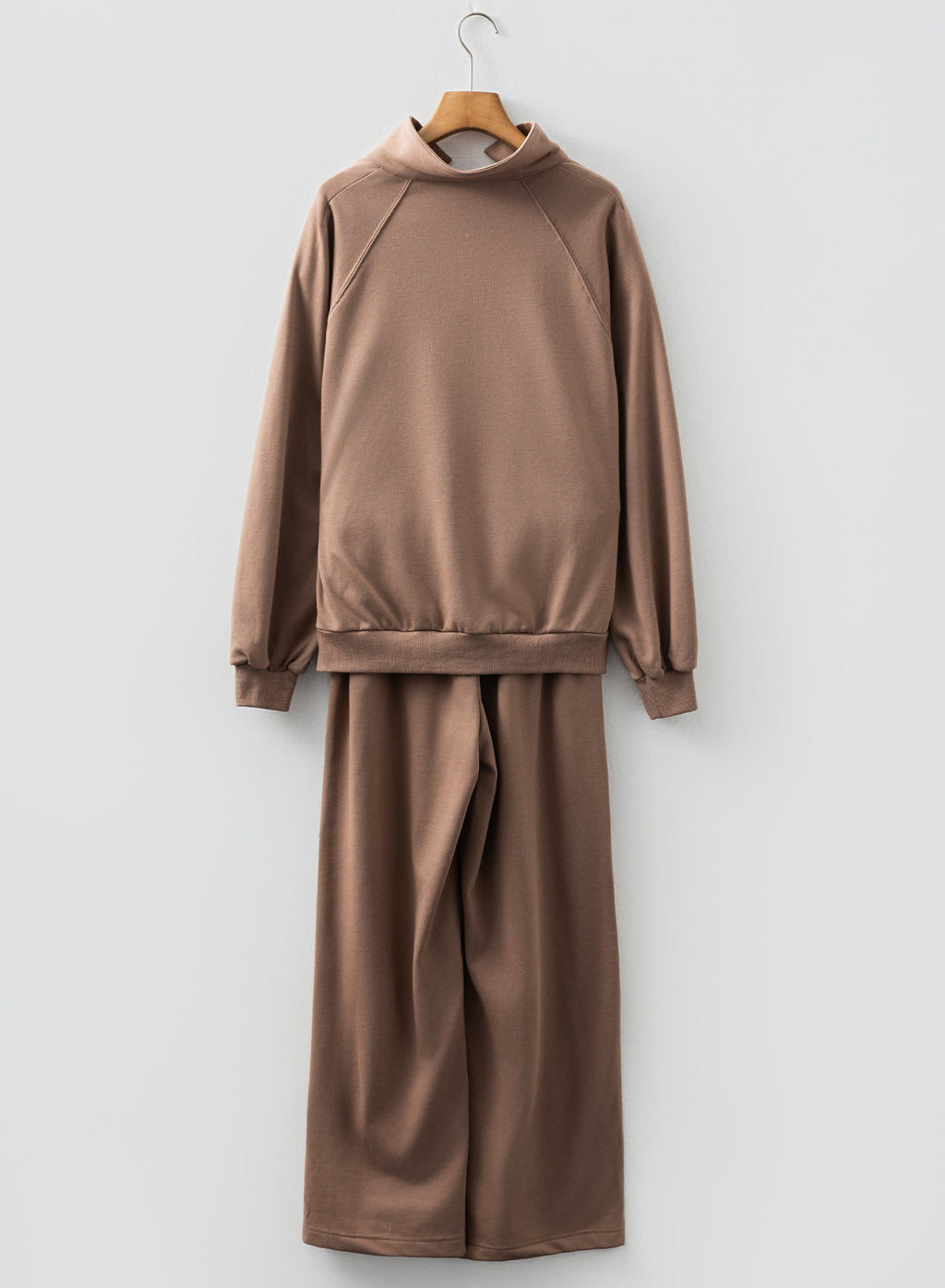 Solid V-Neck Pullover and Drawstring Sweatpants Set