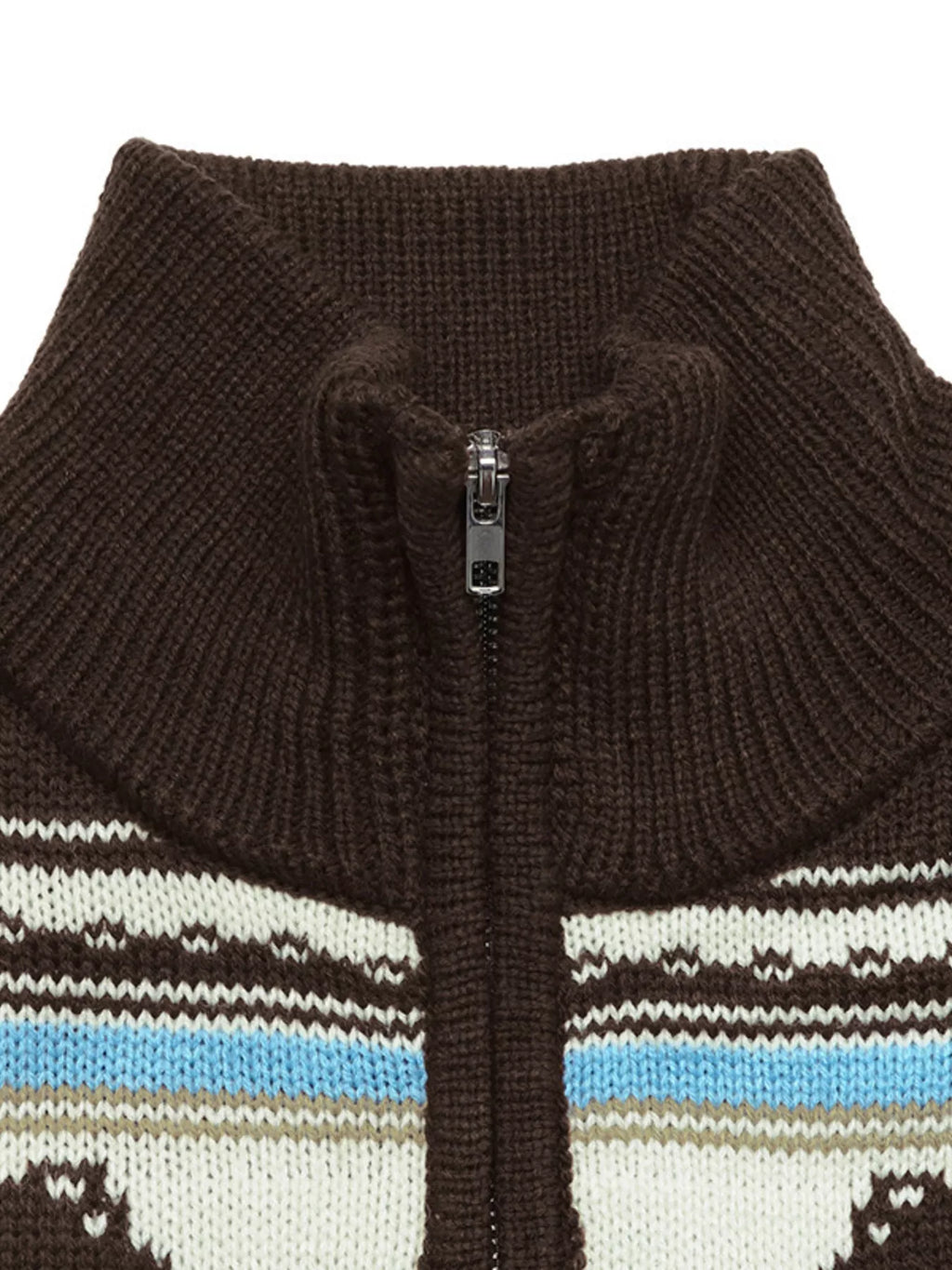 Horse Zip Up Mock Neck Cardigan