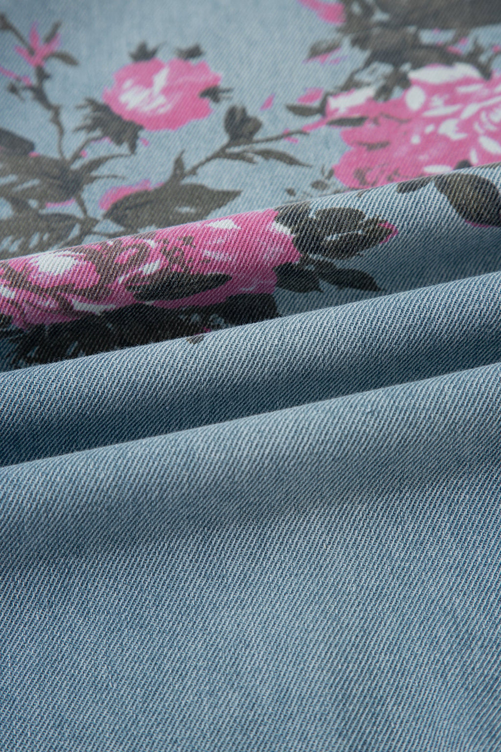 Floral Denim Wide Leg Jeans