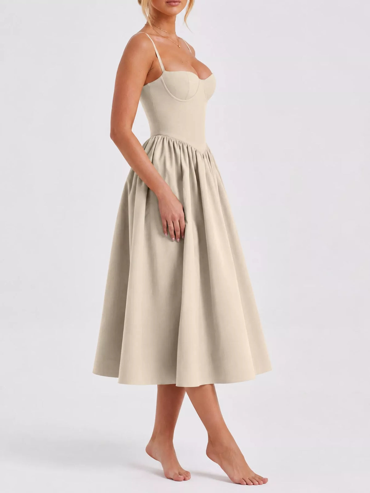 Sweetheart Neck Midi Cami Dress