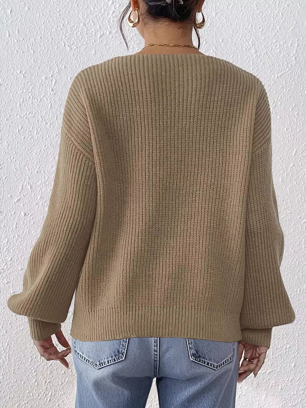 Lace Heart Dropped Shoulder Sweater