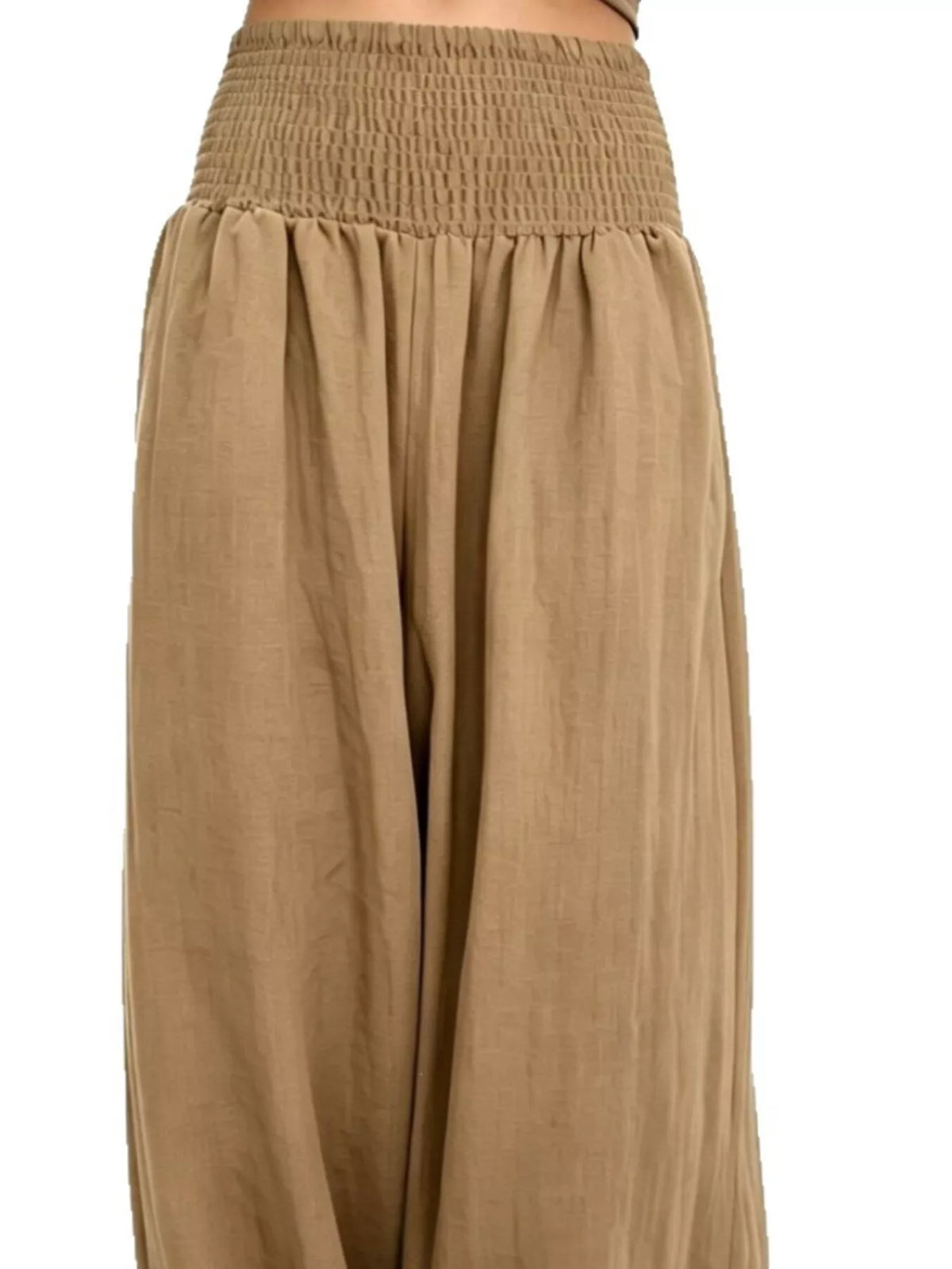 Full Size Smocked Harem Pants Plus Size