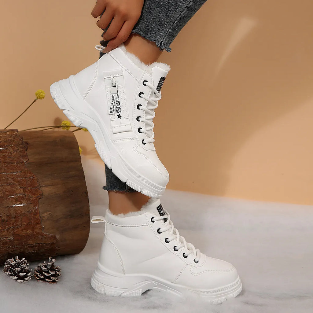 Premium Lace-Up Combat Boots with Fleece Line