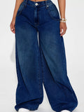 Full Size High-Waisted Wide-Leg Jeans Plus Size
