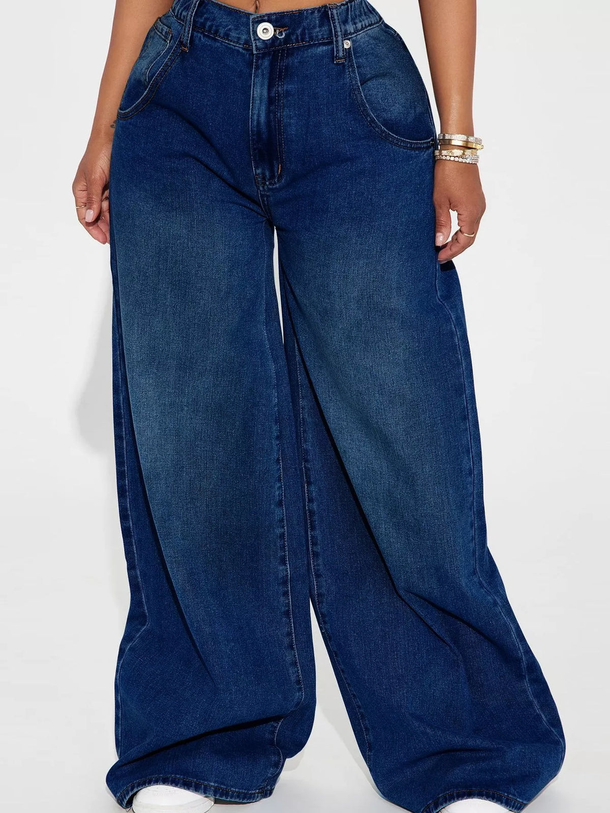 Full Size High-Waisted Wide-Leg Jeans Plus Size