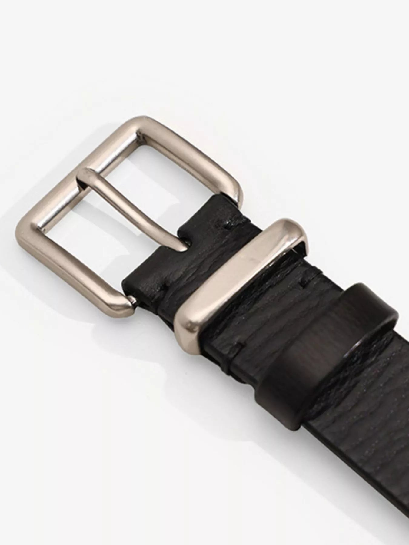 Classic Leather Belt with Silver Buckle