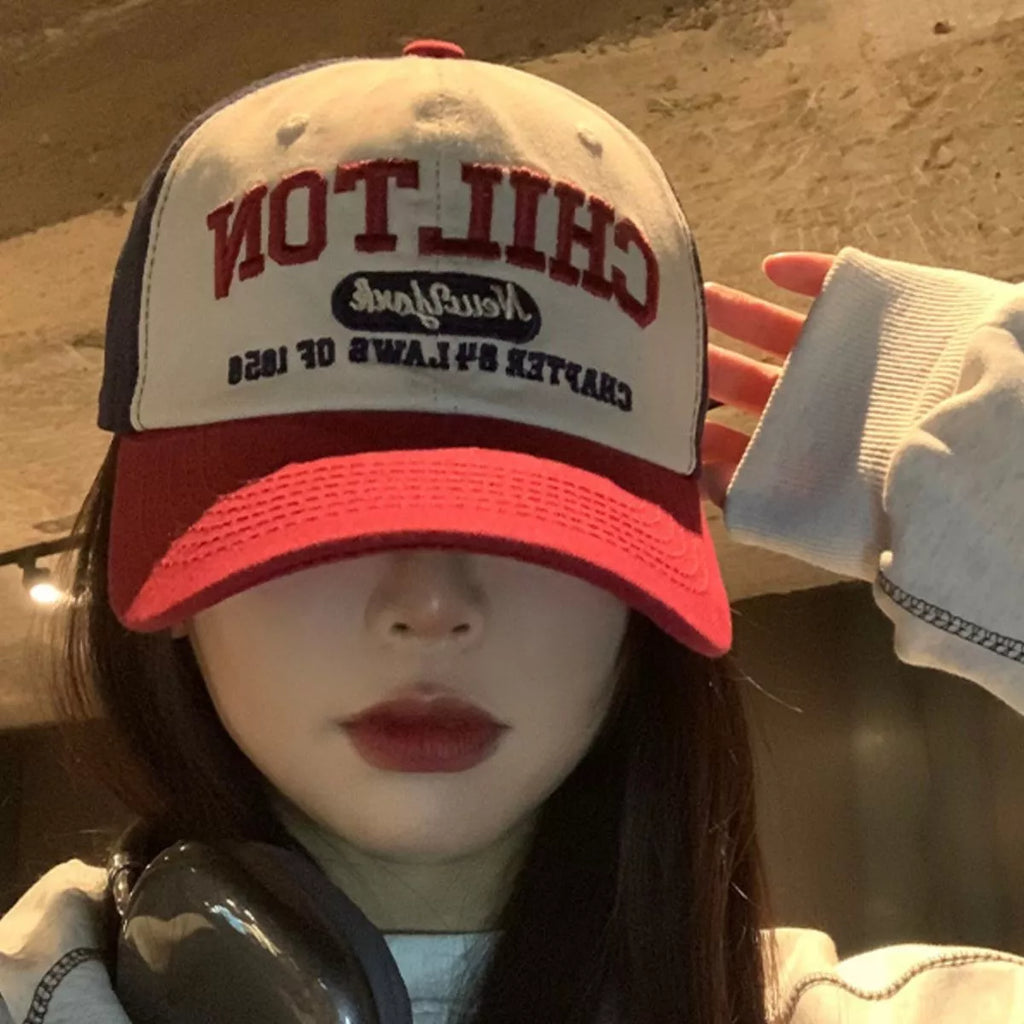 Embroidered Color Block Baseball Cap