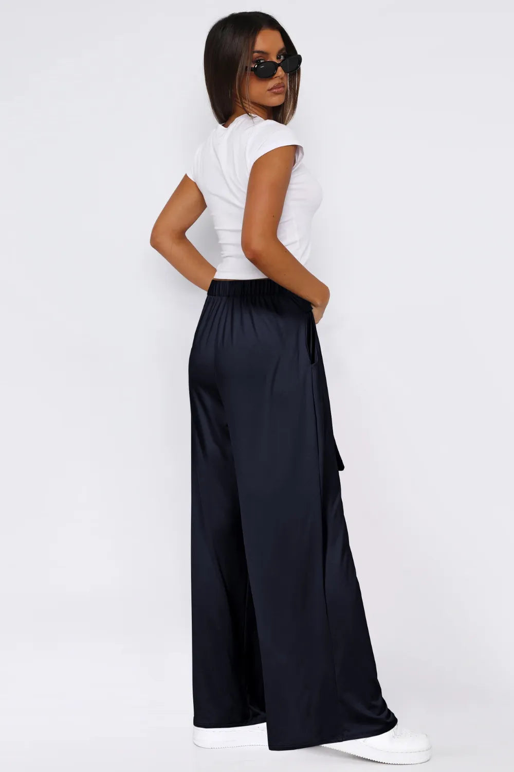 Tied Wide Leg Pants with Pockets