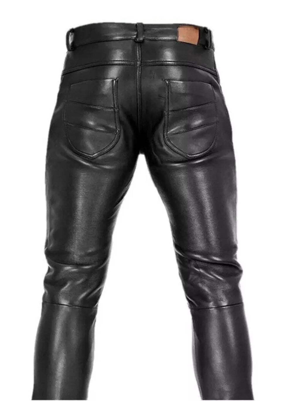 Men's Full Size Slim-Fit Faux Leather Pants Plus Size