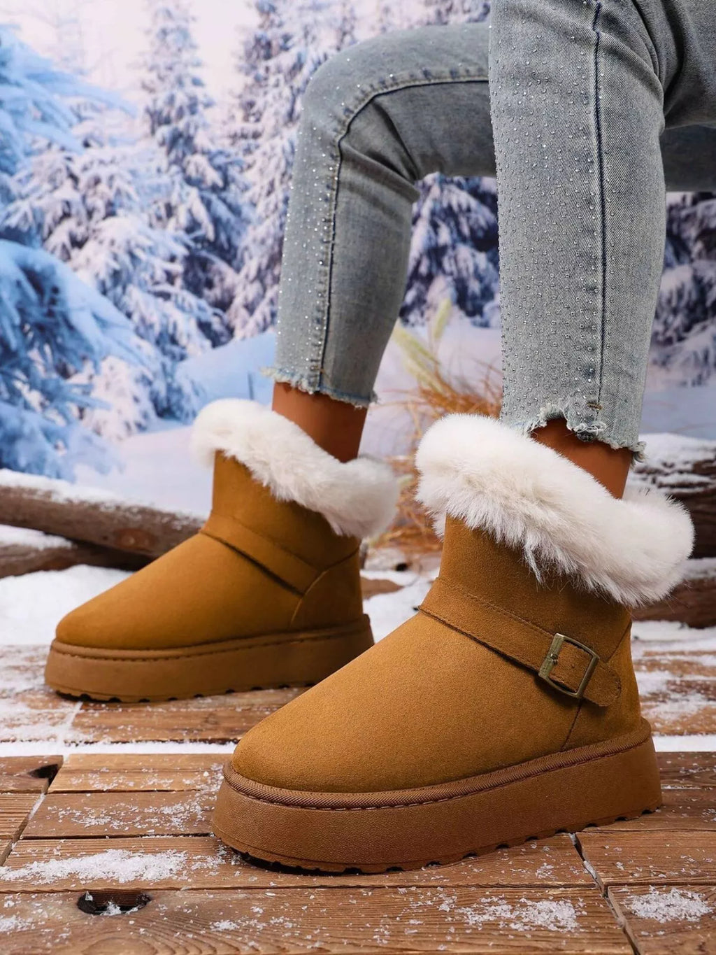 Round Toe Platform Boots