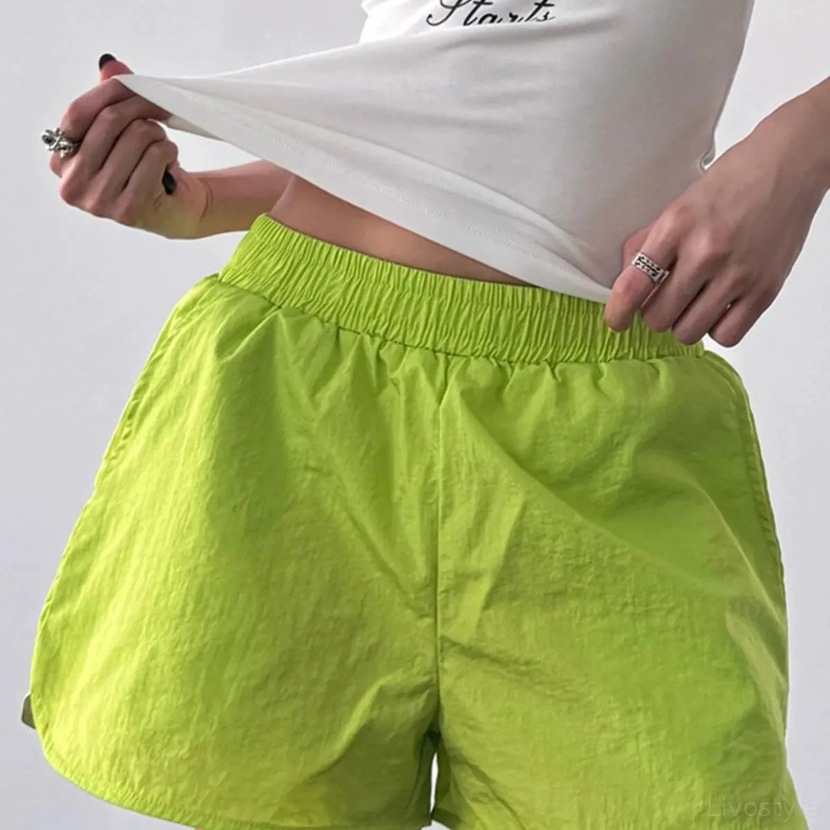 Elastic Waist Active Shorts