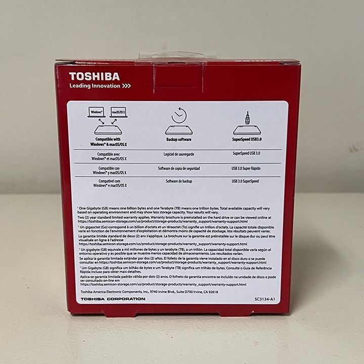 Toshiba Canvio Connect II 3TB Portable External Hard Drive USB 3.0 Black HDTC830XK3C1