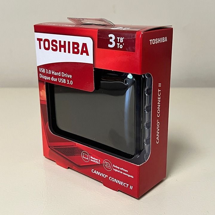 Toshiba Canvio Connect II 3TB Portable External Hard Drive USB 3.0 Black HDTC830XK3C1