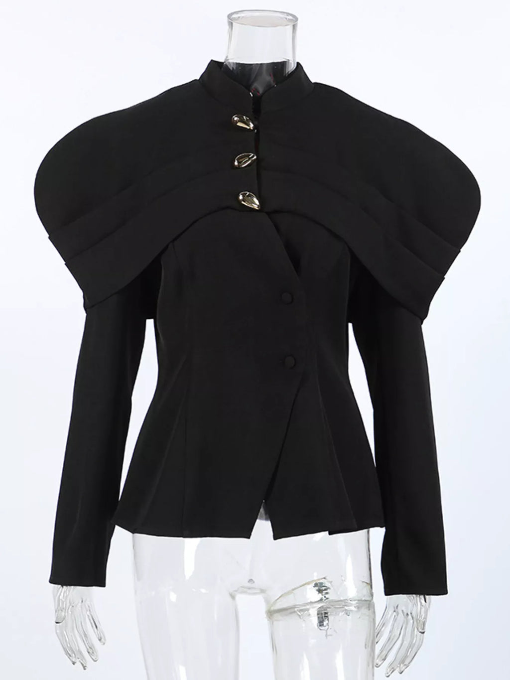 Cape-Style Button Up Outerwear